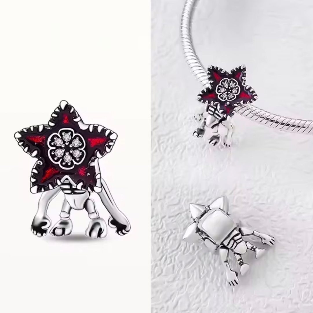 Sterling silver bracelet & charms inspired by the Upside Down