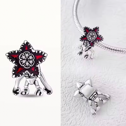 Sterling silver bracelet & charms inspired by the Upside Down